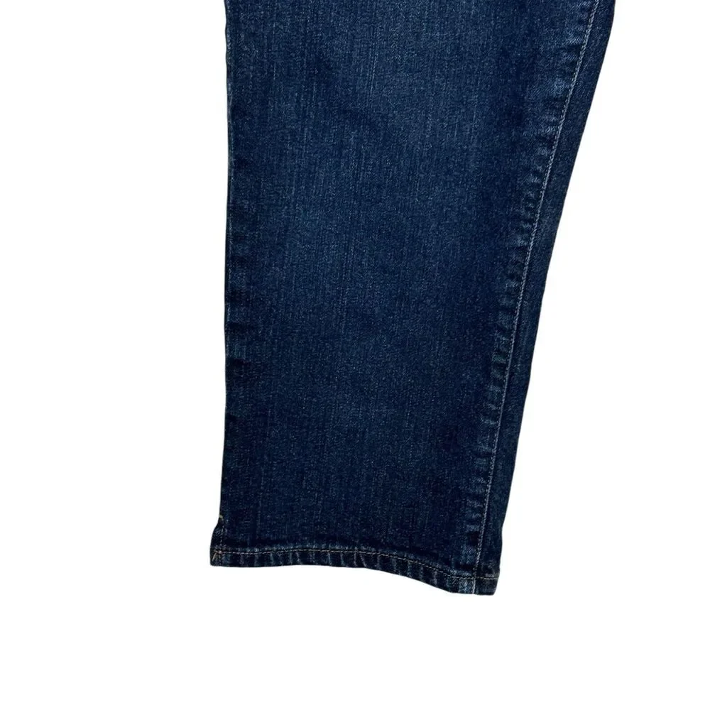 Lauren Jeans Co. Women's Jeans Classic Mid-Calf‎ Cropped High-Rise Denim Blue 32